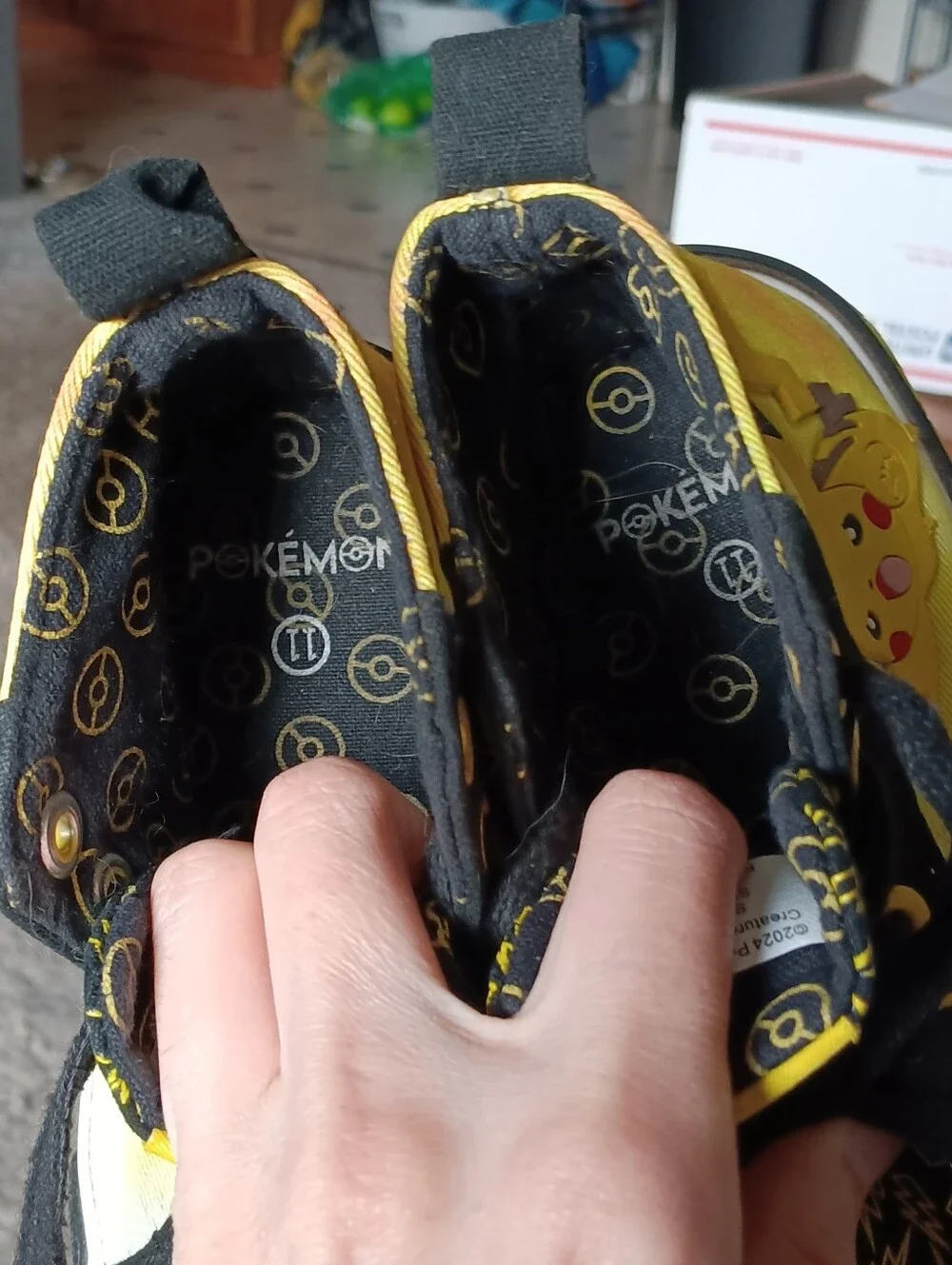 🖤💛 Ground Up Pikachu Pokemon Boys High Top Sneakers Kids Toddler Shoes 11